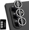 for Samsung Galaxy Z Fold 7 Camera Lens Protector, Individual Metal Ring Tempered Glass Lens Cover, [Strong Adsorption] Scratch Resistant Ultra-Thin HD Clear Lens Cover, 1 Set-Black Diamond