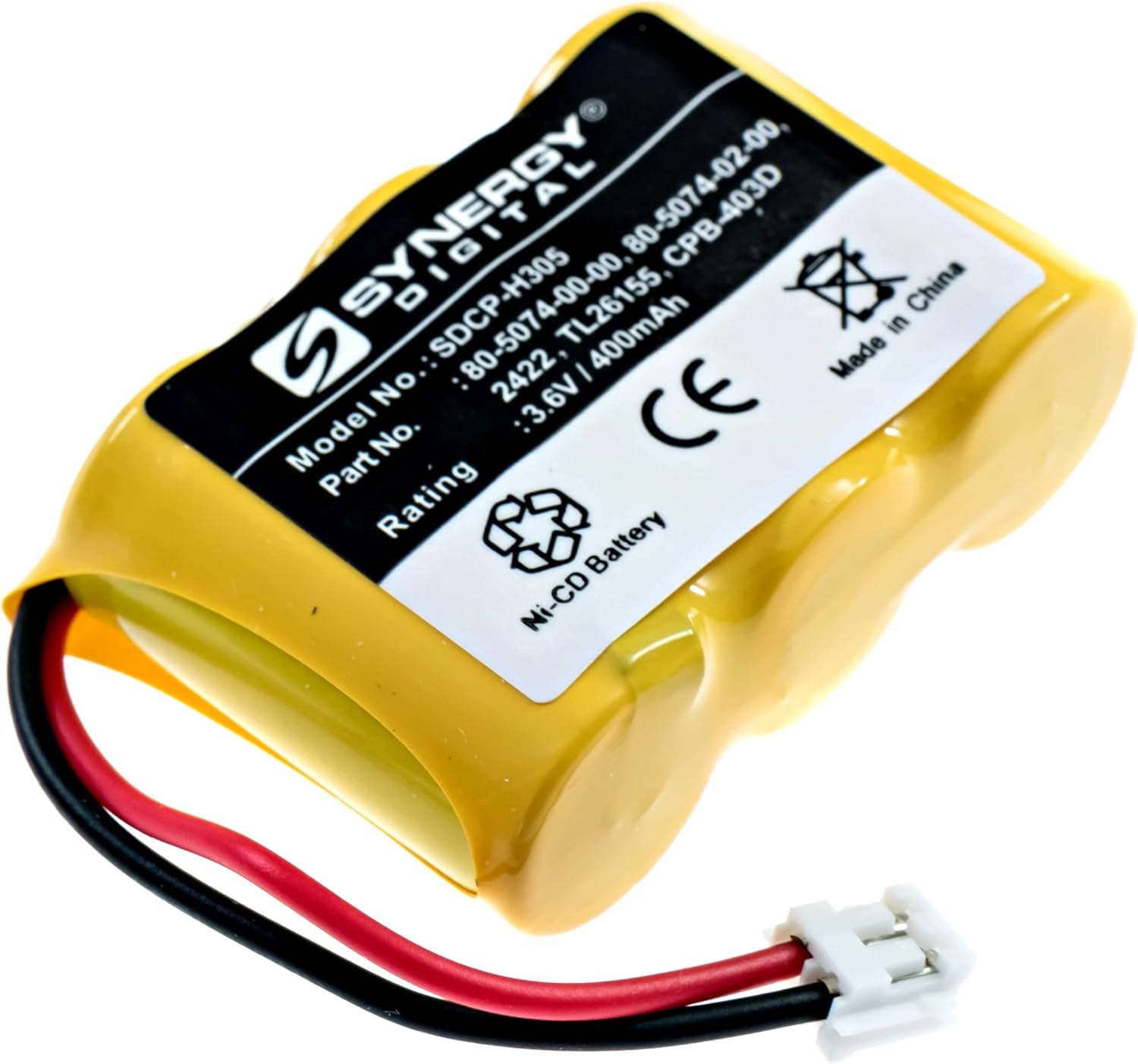 Synergy Digital SDCP-H305 - Ni-CD, 3.6 Volt, 400 mAh, Ultra Hi-Capacity Battery - Replacement Battery for Rechargeable Cordless Phone Battery