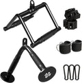 Mikolo Cable Attachments for Gym, Heavy-Duty Cable Machine Attachment Set with LAT Pulldown, V Bar, Double D Handle, Ankle Straps, and Barbell Clamps for Home Gym