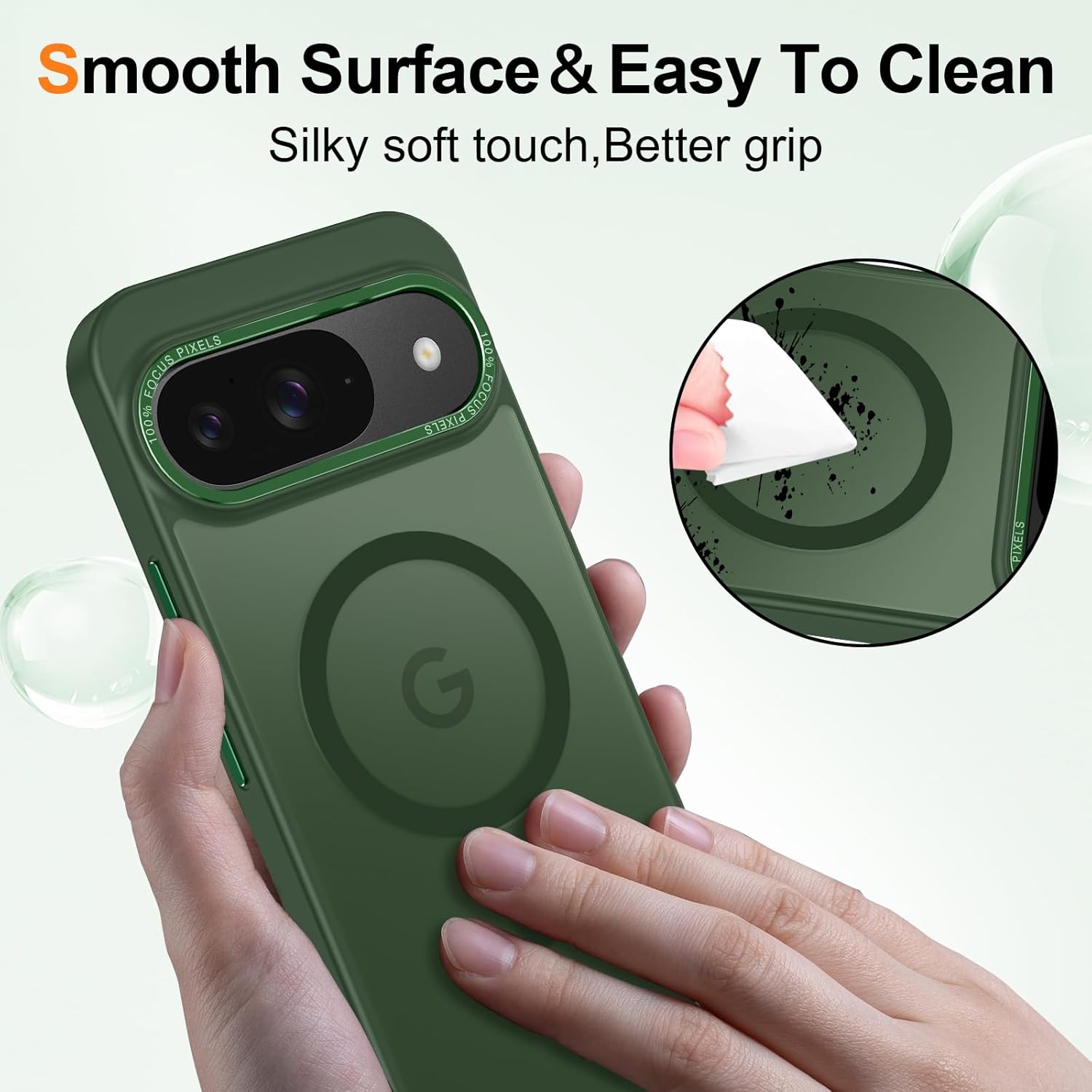 Magnetic for Google Pixel 10/Pixel 10 Pro Case, [Military Grade Drop Protection] [Compatible with MagSafe] Shockproof Slim Translucent Matte Anti-Slip for Women Girls Men Case, Forest Green