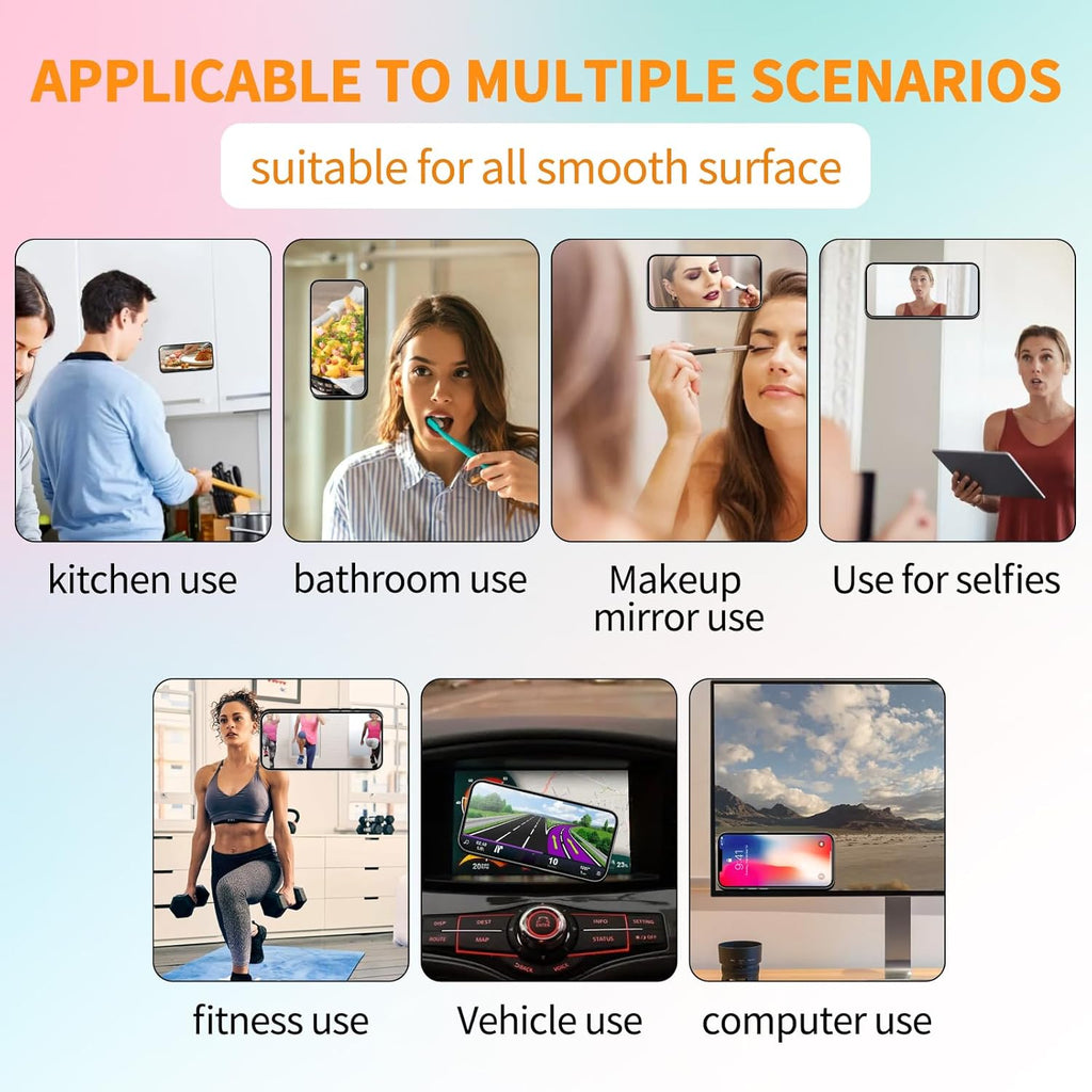 ZYCCER Double Sided Silicone Suction Phone Holder Mount,Compatible with iPhone and Android Cases Hands-Free Mirror Shower Phone Mount Strong Grip Holder (White, Single Sided 1PCS)