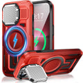 Camera Stand Case for iPhone 13 Pro Max, [Compatible with MagSafe] [Lens Cover] 2024 Version Military Grade Protective Soft Case for iPhone 13 Pro Max 6.7 inch Men Women, Red