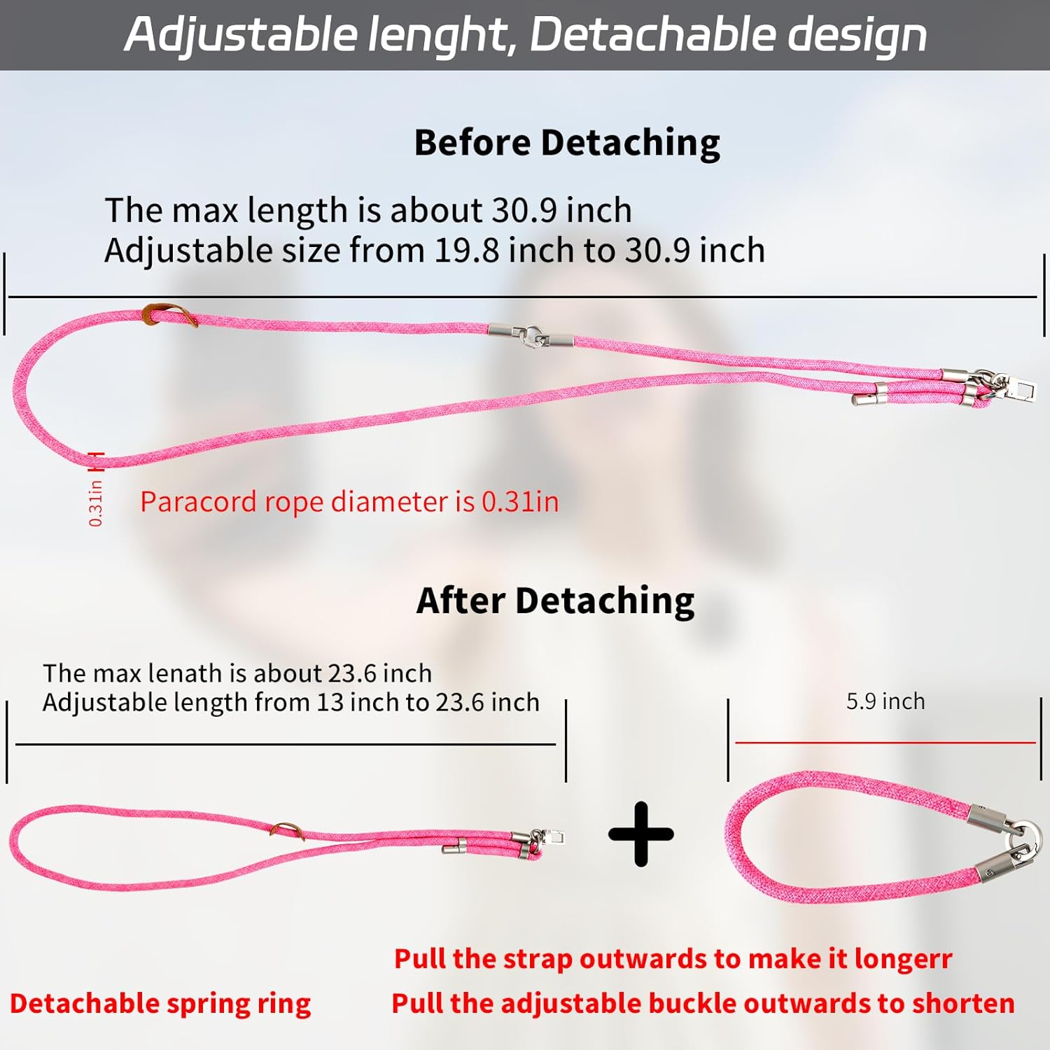 3-in-1 Adjustable Phone Lanyard Crossbody Cell Phone Neck Strap Universal Mobile Wrist Lanyard