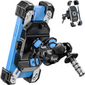Motorcycle Fork Stem Phone Mount with Vibration Dampener, Motorcycle Cell Phone Holder with Aluminum Alloy Anti-Theft Short Arm, Fit 12mm to 25.4mm Diameter Stem Tubes, for 5.5"-7.2" Phones