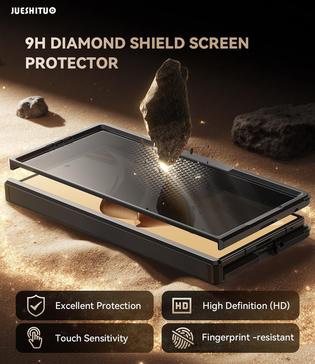 JUESHITUO for Samsung Galaxy Z Fold 7 Case with Privacy Screen Protector, Hidden Kickstand & MagSafe, Military Shockproof Cover for Galaxy Z Fold 7, Hinge Protection, Black