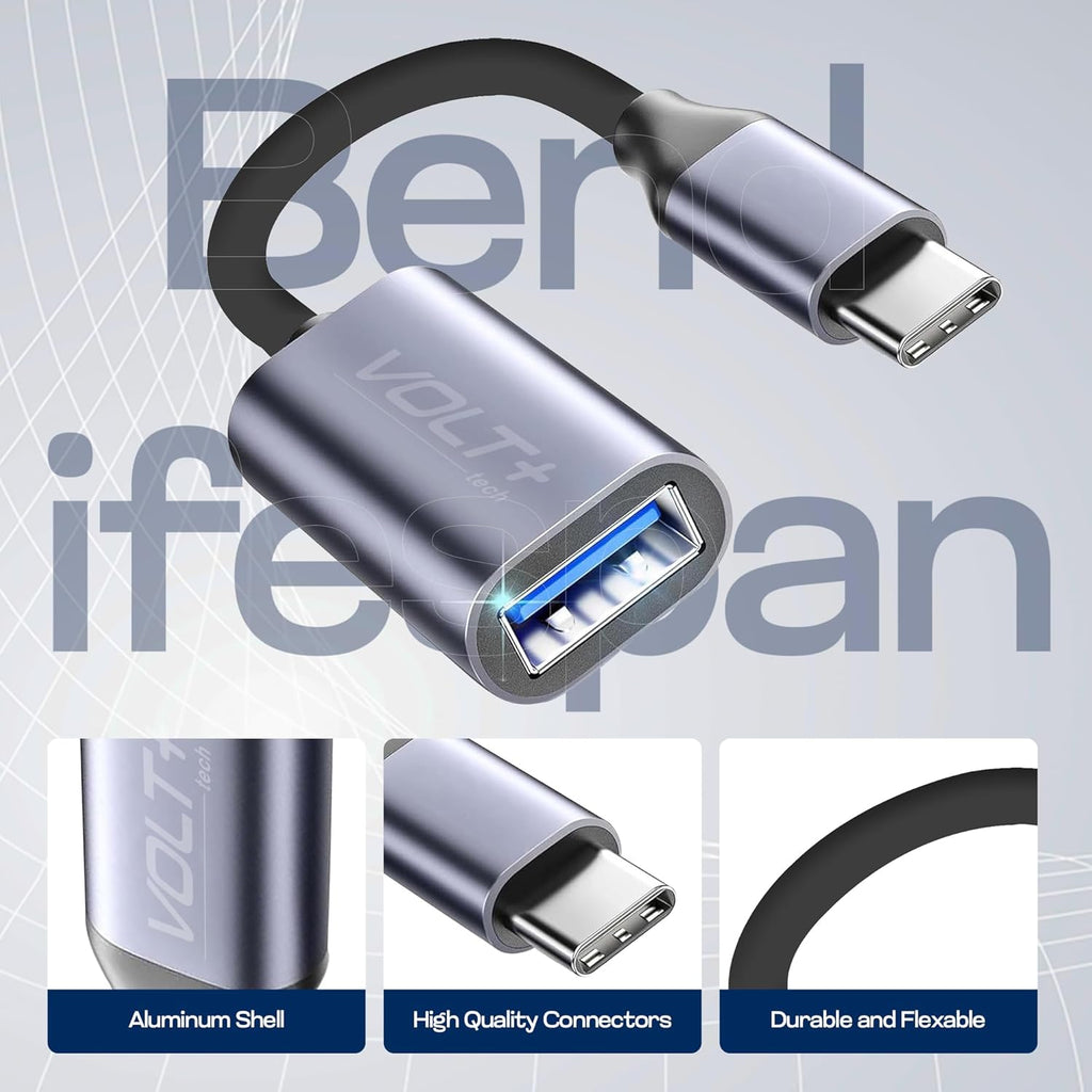 OTG USB-C to USB 3.0 Adapter [2Pack] Thunderbolt 3 Compatible with Apple MacBook Pro/Air iPhone 16 Pro Max/Plus/15 Samsung Galaxy S24/S23/S22/S21