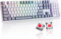 Wireless Mechanical Keyboard, Triple Mode 2.4G/USB-C/Bluetooth Gaming Keyboard, 104 Keys Programmable, Customize RGB Backlit, Red Switch, Bicolor PBT Keycaps, Rechargeable Wired Keyboard for Laptop PC