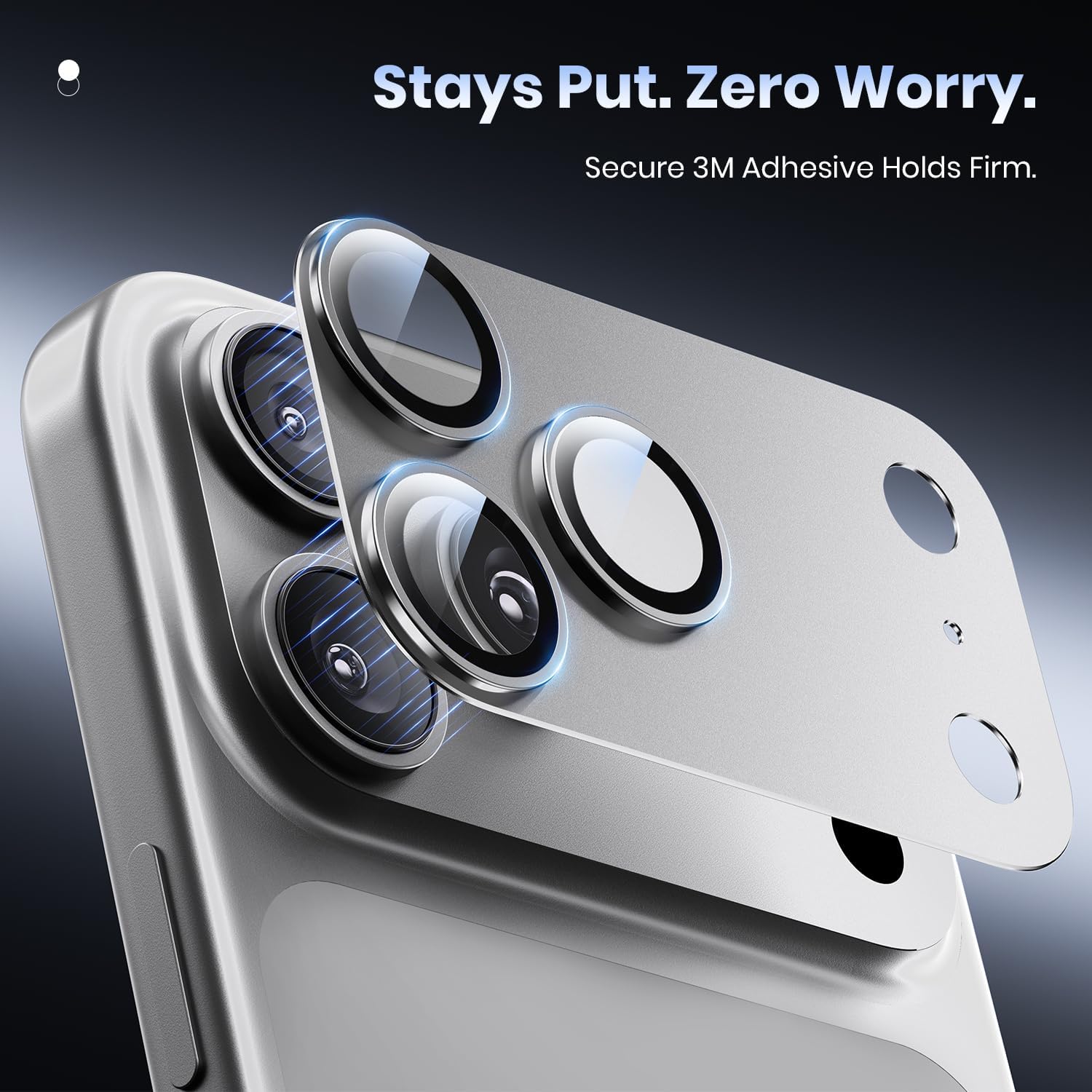 Hoerrye for iPhone 17 Pro Camera Lens Protector - [12FT Shatterproof Military Grade] [Strong Adsorption] Metal Top 9H+ Tempered Glass Camera Screen Full Protective Cover Case Friendly,Silver