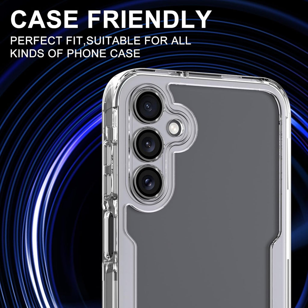 for Samsung Galaxy A16 Camera Lens Protector, Individual Metal Ring Tempered Glass Lens Cover, [Strong Adsorption] Scratch Resistant Ultra-Thin HD Clear Lens Cover, 1 Set-Black