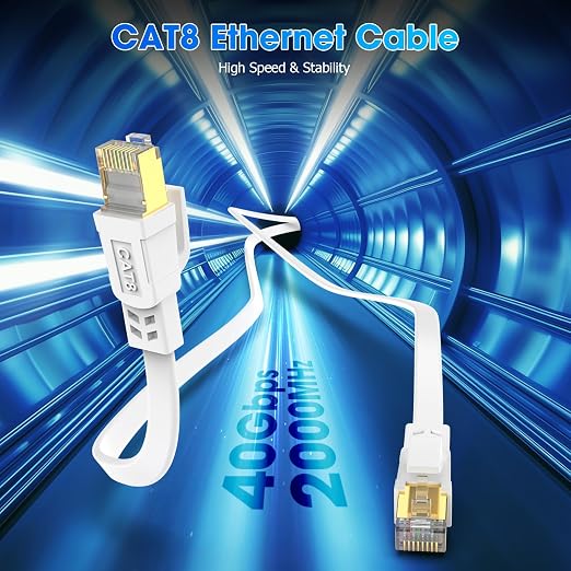 Cat 8 Ethernet Cable 60 ft, Heavy Duty High Speed Cat8 LAN Network Cable - Image 3