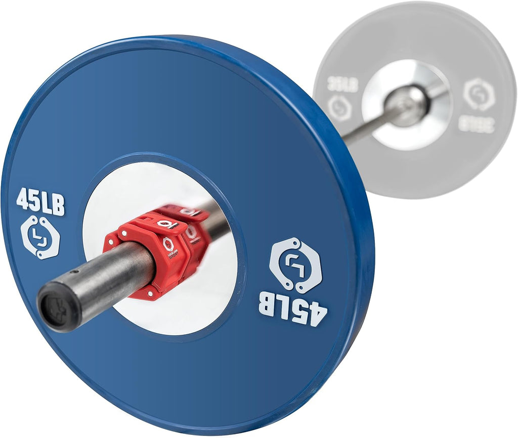 Lock-Jaw Sport Olympic Barbell Collar - Quick Release Barbell Clamp (Red)