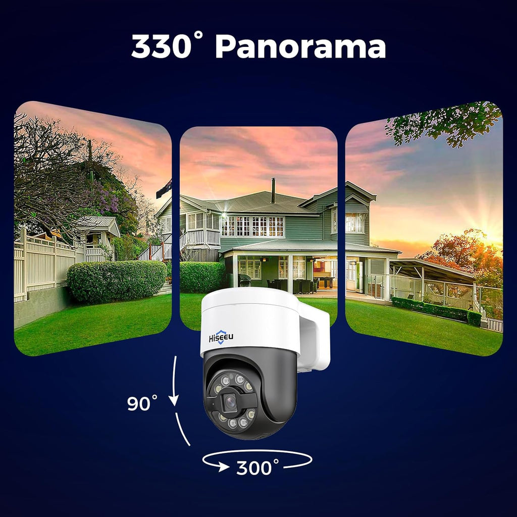【12’’ Monitor + Human Tracking】Hiseeu 4K PoE Security Camera System, 6Pcs 5MP PoE PTZ Security Cameras, All-in-One Monitor, 2-Way Audio, Remote Access, 8MP 16 Channel P oE NVR, Home CCTV Surveillance