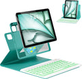Magnetic Keyboard Case for iPad Air 5th 4th Generation 10.9 inch Pro 11 1st/2nd/3rd/4th, 7 Color Backlight BT Keyboard Folio with Pencil Holder 2022 2021 2020 2018(Teal)