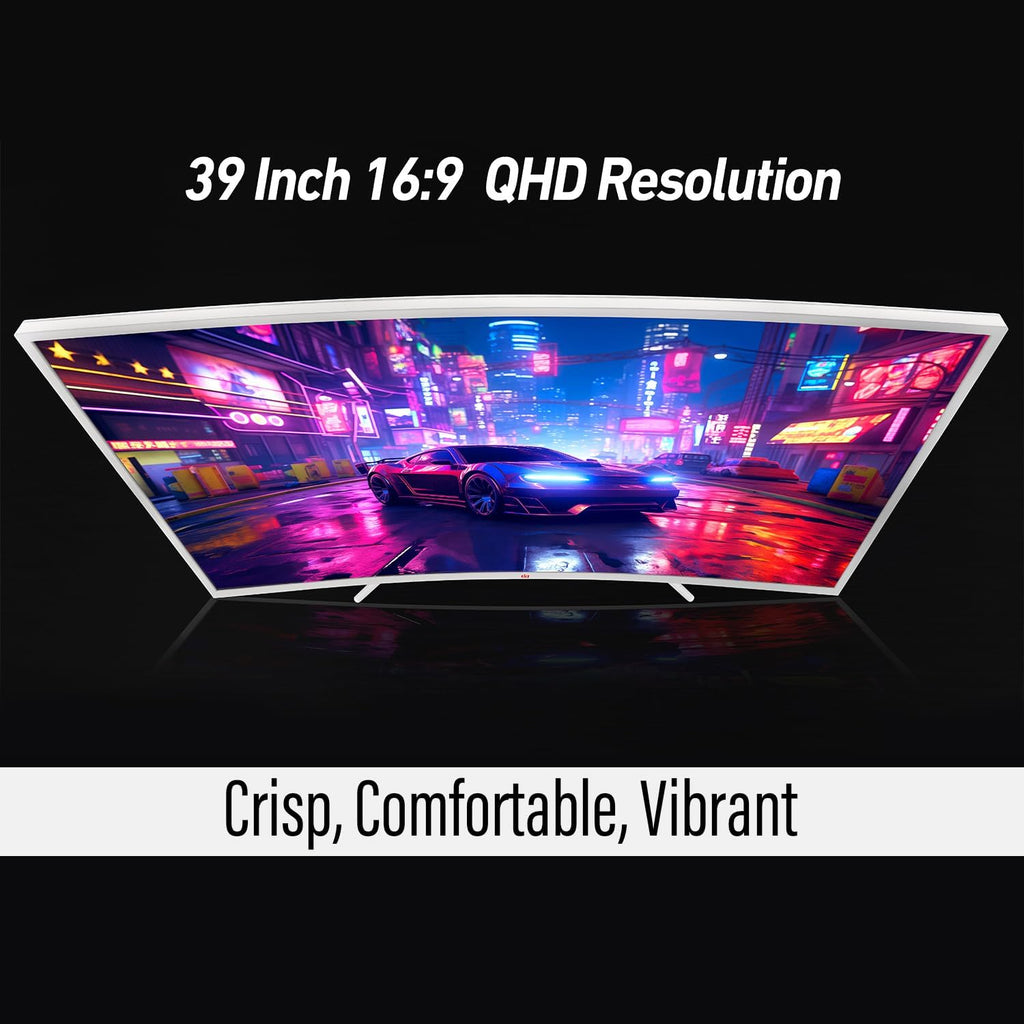Deco Gear 39 Curved Ultrawide Gaming Monitor, 2560 x 1440, HDR400, 165 Hz, 99% sRGB, HDMI 2.0, DP 1.4
