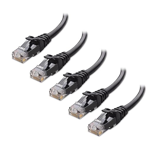Cable Matters 10Gbps 5-Pack Snagless Short Cat 6 Ethernet Cable - 3ft by CableMatters