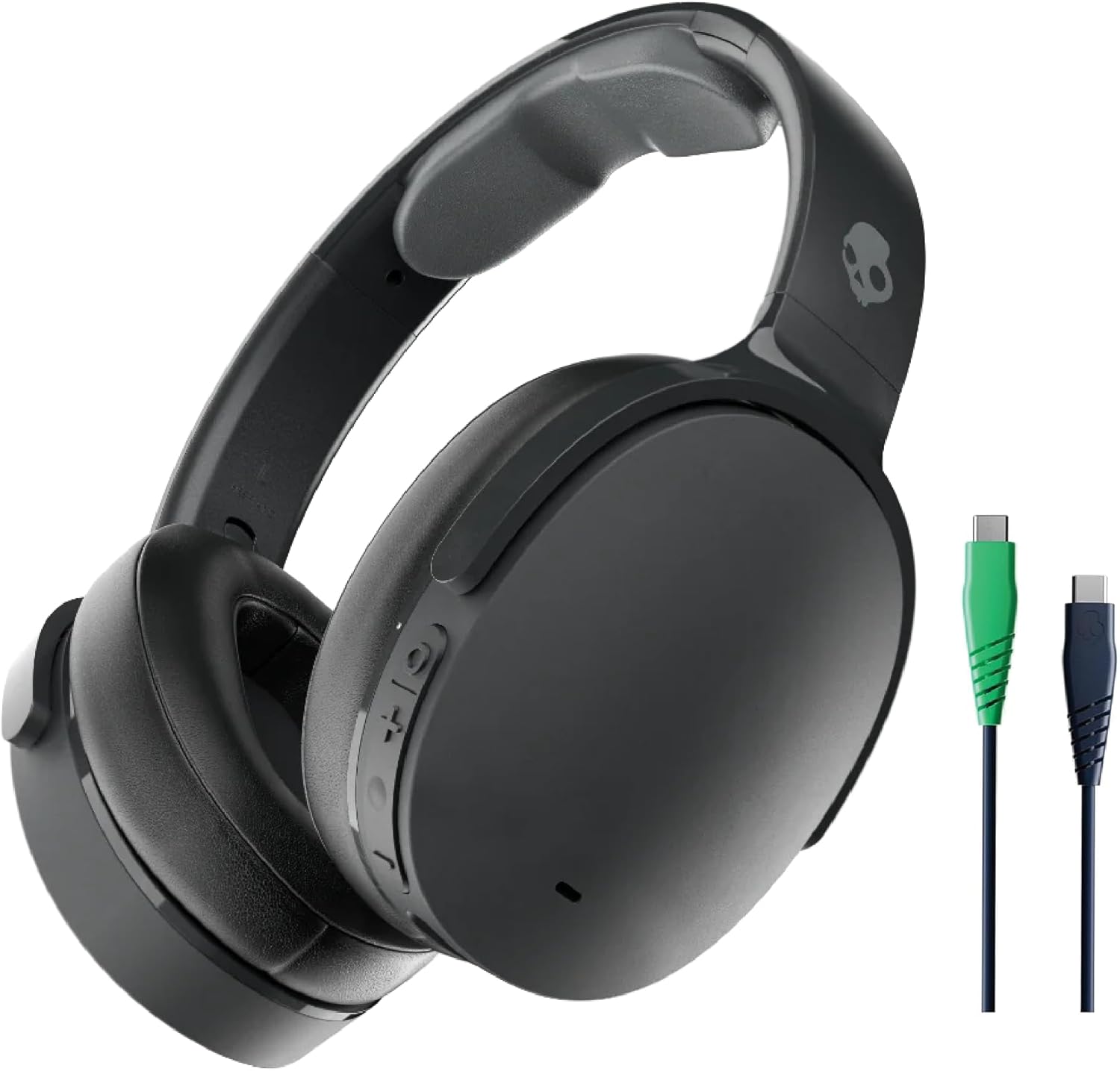 Skullcandy Hesh ANC Wireless Over-Ear Bluetooth Headphones with Charging Cable, Active Noise Cancelling, Up to 22 Hrs Battery, Foldable Lightweight Design, Microphone for iPhone Android - True Black