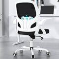Home Desk Chair with Back Supportive Lumbar Support, Breathable Double Mesh Cushion Home Desk Office Chair with Flip up Arms, Modern Ergonomic Home Desk Office Chair for Work(White)