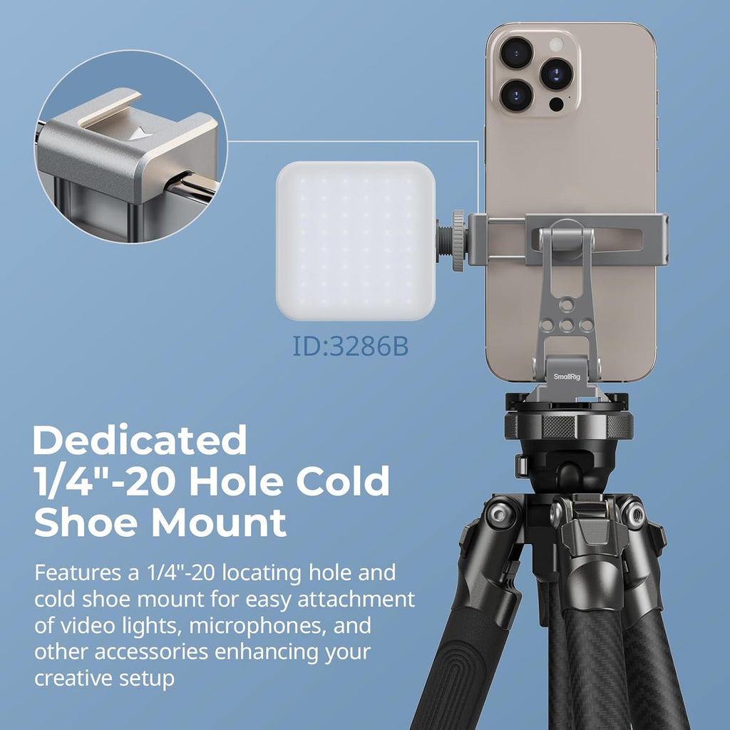 SMALLRIG Metal Phone Mount with Baseplate for Arca-Swiss,Compatible for DJI RS 4 Mini & RS 3 Mini, Phone Mount Adapter Support Free Adjustment Joints, Phone Tripod Mount for iPhone 17/16/15-5338