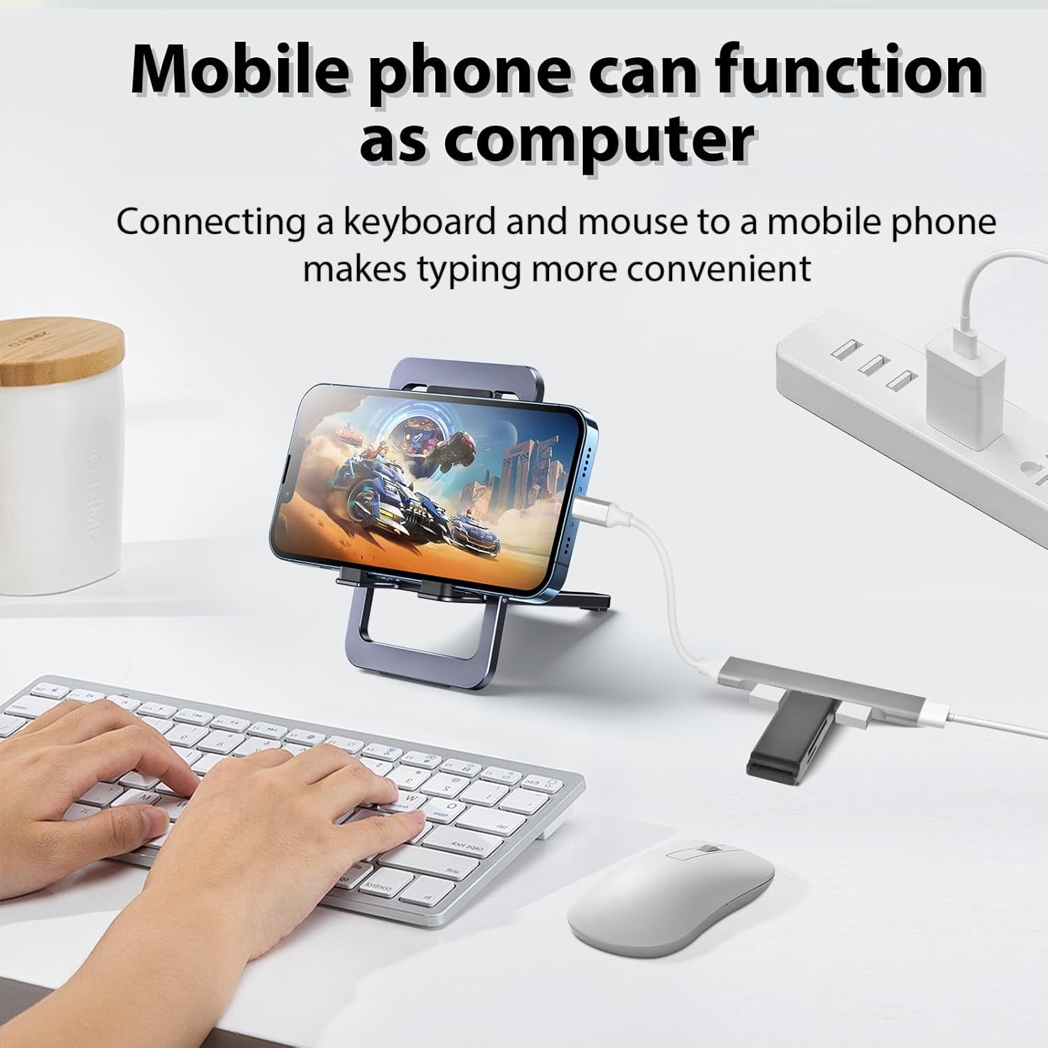 4 Ports USB C to USB Hub, Aluminum Type C to USB A 3.0 Adapter, Plug and Play USB Extender for MacBook Pro/Air, Laptop, Keyboard and Mouse