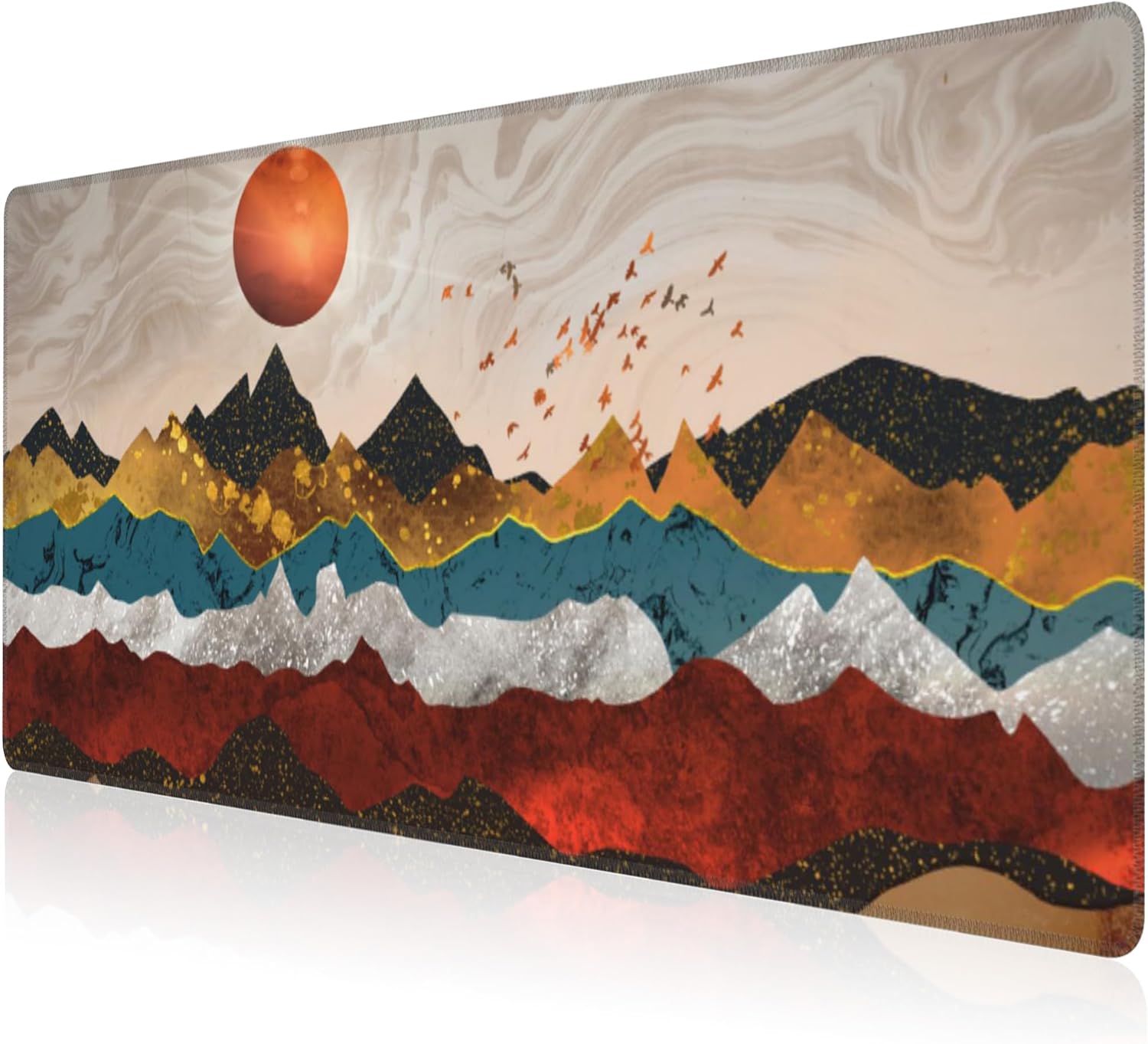 Mouse Pad, Large Colorful Precious Mountains Desk Mat, Extended Non-Slip Gaming Keyboard Mousepad Desk Pad, Thick Stitched Edges Waterproof Mouse Mat 31.5"x15.7" (Beautiful Landscape)
