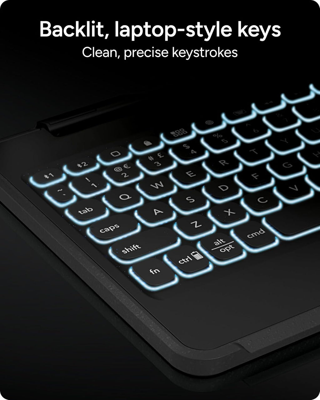 ZAGG Rugged Book Detachable Case and Magnetic-Hinged Keyboard for iPad Air, iPad Air 2, iPad 9.7, iPad 9.7 Pro - Multi-Device Bluetooth Pairing, Backlit Keyboard - USB-C to USB-C Cable Included, Black