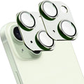 2 Pack Camera Lens Protector for iPhone 15 / iPhone 15 Plus,[Not Easy to Breakn ] AR Tempered Glass Strong Adsorption Metal Camera Cover Screen-Light Green