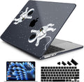 Batianda Premium Case for New MacBook Air 15 inch 2025 2024 2023 with M4 M3 M2 Chip, Designed Black Protective Plastic Hardshell & Keyboard Cover & Screen Protector, Cosmonaut