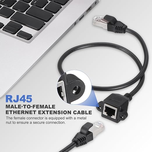 MECCANIXITY Cat6 Ethernet Extension Cable, 16.4Ft RJ45 Male to Female Screw - Image 4