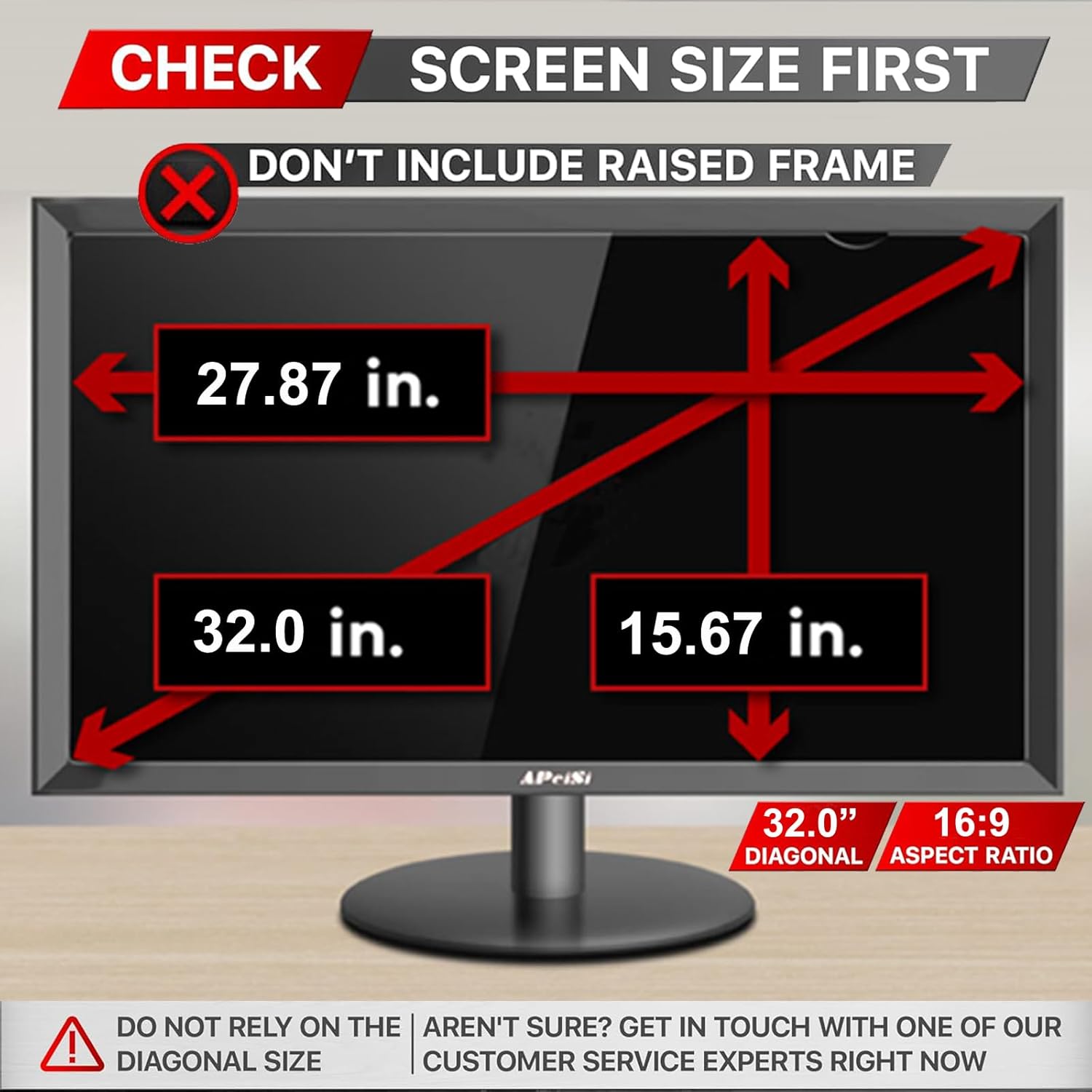 32 Inch Privacy Screen Filter for Widescreen 16:9 Monitor | Privacy Shield | Anti-Glare | Anti-Blue light Protector | Eye Protection | Computer Security Private Filter