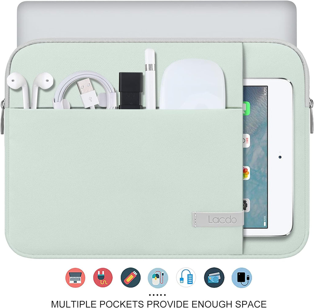 Lacdo 15-15.6 Inch Laptop Sleeve Case for Acer HP Lenovo Dell ASUS Laptop, Acer Aspire 15, HP Pavilion/Envy 15, Dell Inspiron/Latitude 15, Lenovo IdeaPad 15, ASUS ZenBook 15 Computer Bag, Green