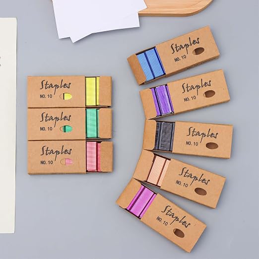 NatSumeBasics 8000 No.10 Colored Staples, Cute #10 Staple Refills - Image 2