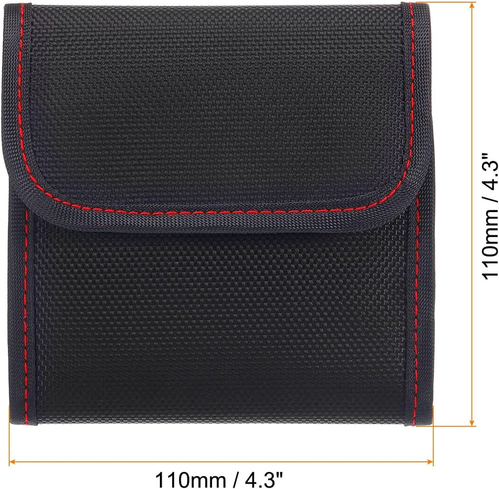 PATIKIL Lens Filter Case, 3-Pocket Camera Filter Case Portable Lens Filter Pouch Photography with Belt Loop Fit Camera Bag Strap Pocket Drone for 25mm-82mm, Black Red
