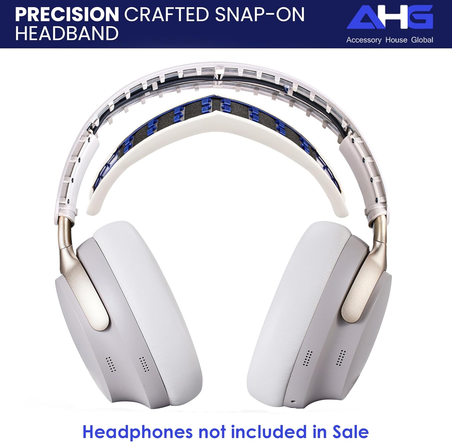QC Ultra Replacement Ear pad and Headband Pad Kit Cushion Compatible with Bose QuietComfort Ultra Wireless Headphones. (AHG-QUIETCOMFORT-Ultra-Combo-White-Smoke)