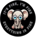 ITNRSIIET Round Mouse Pad with Stitched Edge Premium-Textured Waterproof Non-Slip Rubber Base Desktop Protection Mat Diameter 8.7 inches, Pretty Fine Elephant