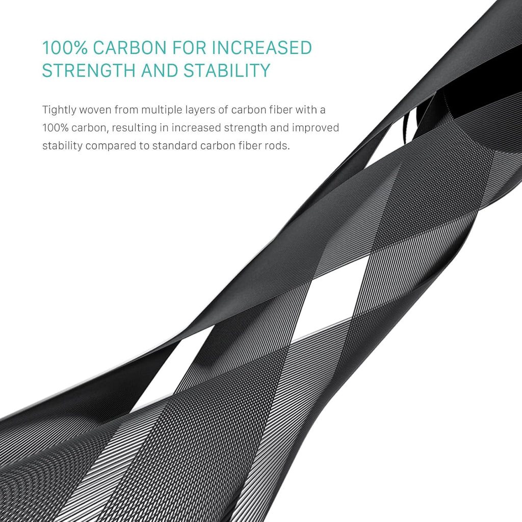 Tilta 2X Carbon Fiber Rods 15mm for Rail Support System | Increased Strength | Limited Reflection | Lightweight | DSLR Shoulder Rig, Camera Stabilizer Cage, Matte Box (10cm)