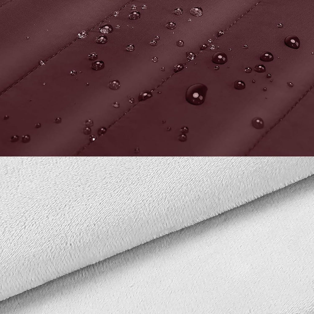 MOSISO 13.3 inch Laptop Case, 13-13.3 inch Puffy Laptop Sleeve Compatible with MacBook Air 13 13.6 M4 M3 M2 M1/Pro 13/Pro 14, HP Dell ASUS Lenovo,Polyester Horizontal Bag with Small Case, Wine Red