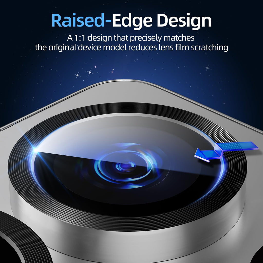 X-it Camera Lens Protector for Samsung S25 Ultra, 9H Tempered Glass, Independent Metal Aluminum Edge Original Protection Design, Suitable for Phone Case, Anti-scratch, Anti-reflective,Silver