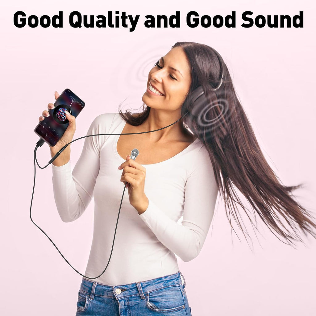 2PCS Mini Microphone for iPhone iPad Small ASMR Tiny Microphone for Voice Video Recording Singing, Vlogging, YouTube Two Mics Rose Golden and Blue