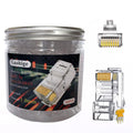 100-Pack Cat5 Cat5e RJ45 Connectors Ends for Solid Wire and Standard Cable (Not Pass Through)