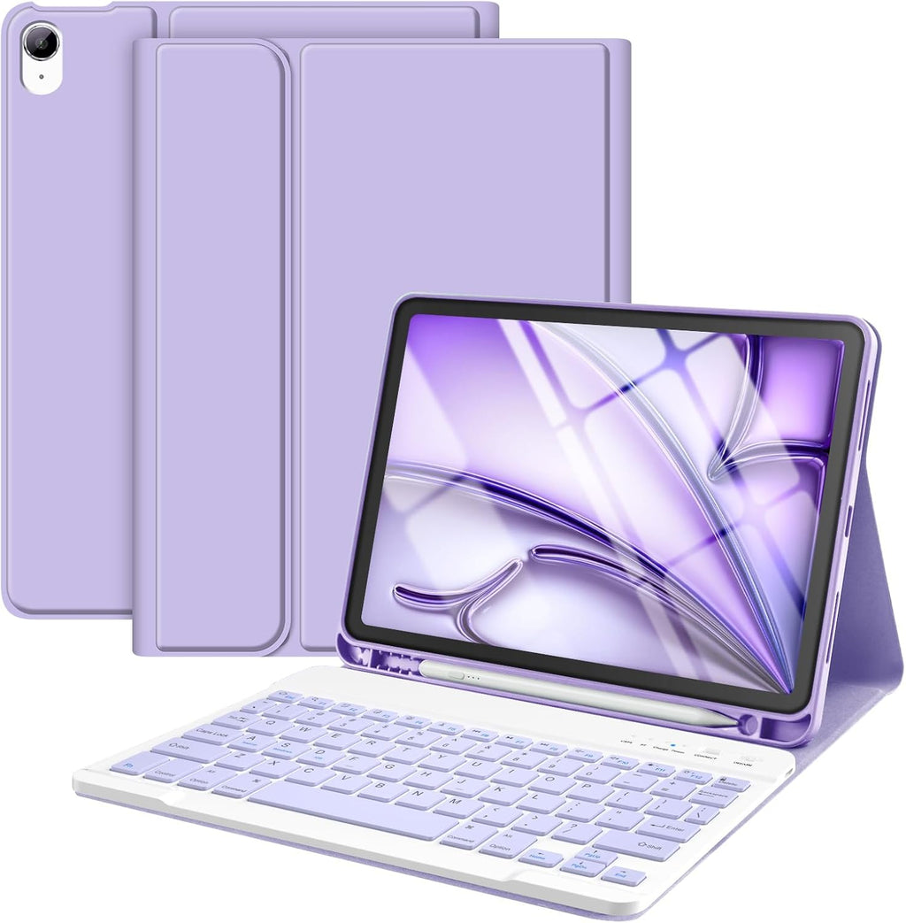 TaIYanG Compatible for iPad Air 11 inch Case with Keyboard for iPad Air 5 2022/iPad Air 4th Gen Keyboard Case with Pencil Holder - Flip Stand Cover for iPad Air 11" M3/M2/iPad 5th 2022/ 4th 2020