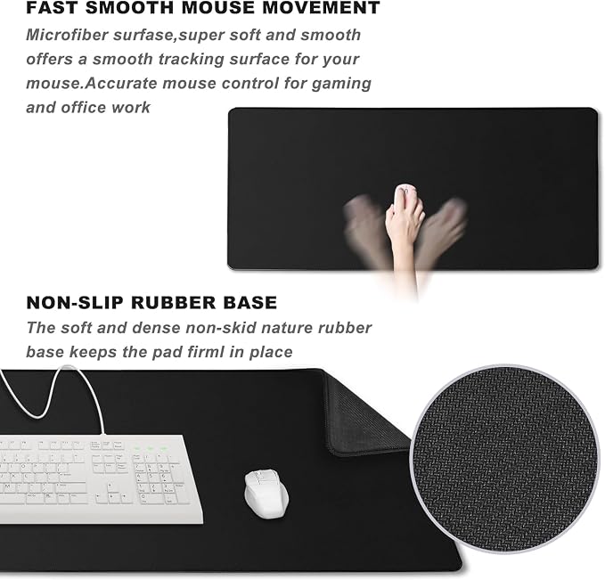 10 Pack 31.5" x 15.7" Waterproof Fabric Desk Pad, Rubber Anti-Slip Base - Image 5