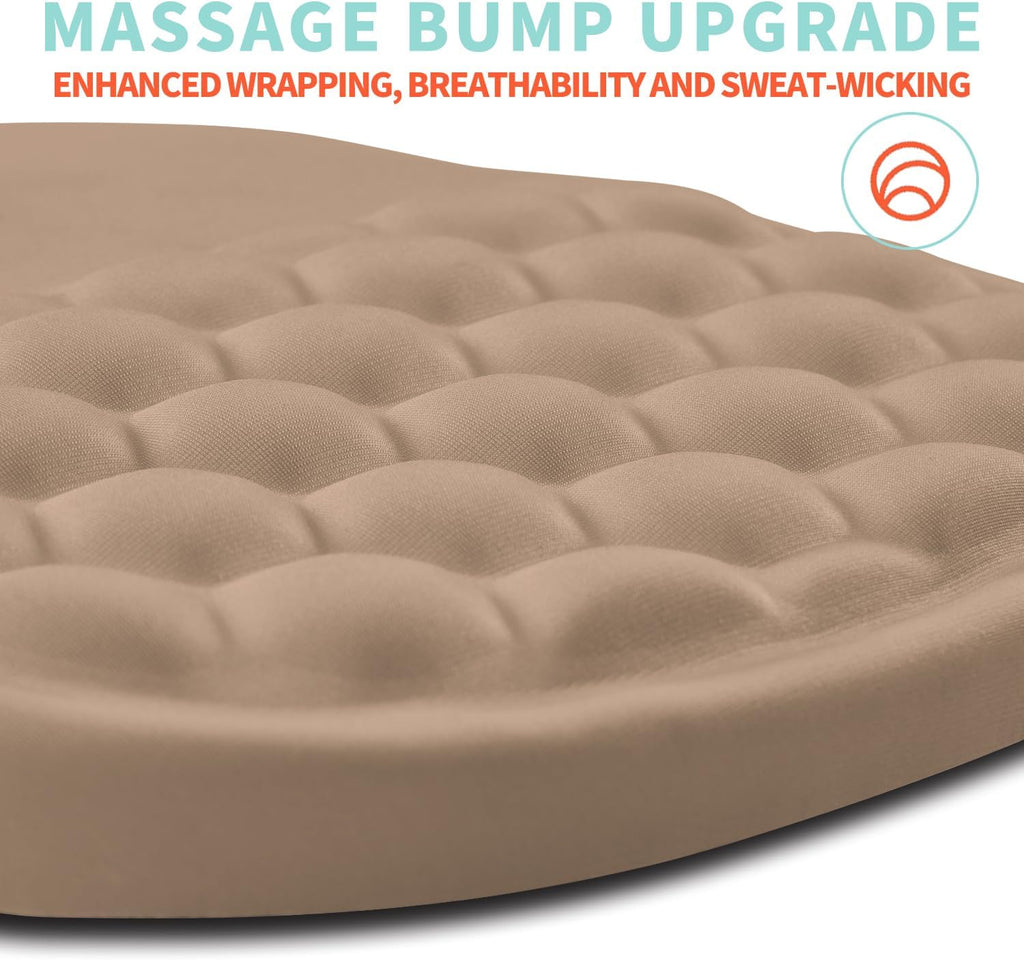 Ergonomic Mouse Pad Wrist Support with Memory Foam Massage Bulge, Carpal Tunnel Pain Relief Mousepad Wrist Rest for Mouse(12x8 inch, Sand Color)