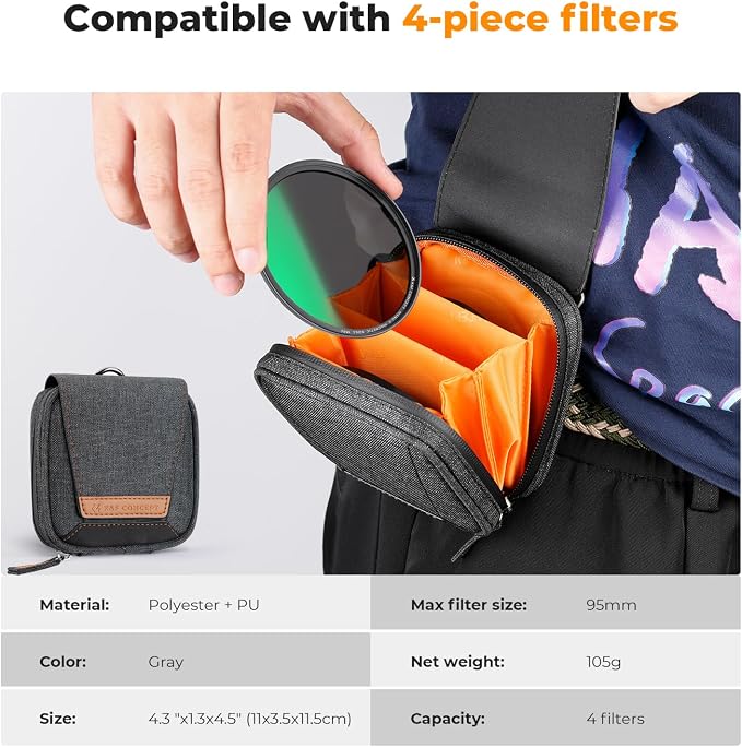 K&F CONCEPT 95mm Magnetic CPL+ND8+ND64+Magnetic Basic Ring+Lens Cap Camera Lens - Image 4