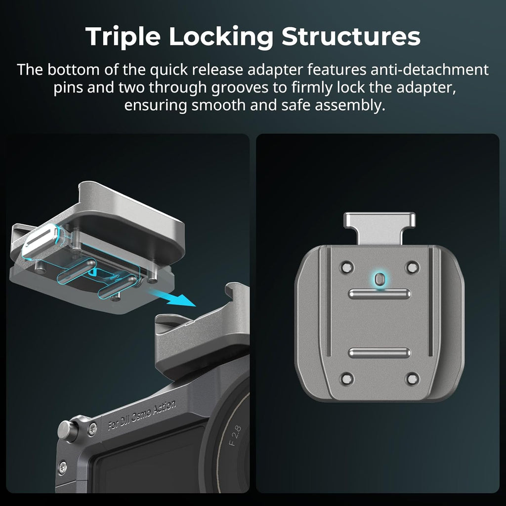 SmallRig HawkLock H18 Quick Release Support with Cold Shoe, Dual-Direction QR-Slide Cold Shoe Mount with Anti--Drop Pin & Silicone Pad, Load up to 1.8lb for LED Video Light, Microphone - 4500