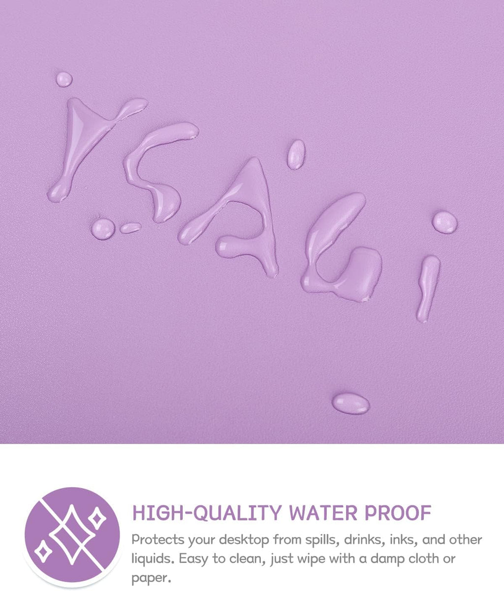 YSAGi Non-Slip Leather Desk Pad, Waterproof Laptop Computer Desk Keyboard Mat, Table Protector Blotter Mat, Large Mouse Pad for Office/Work/Home/Decor(Purple, 31.5" x 15.7")