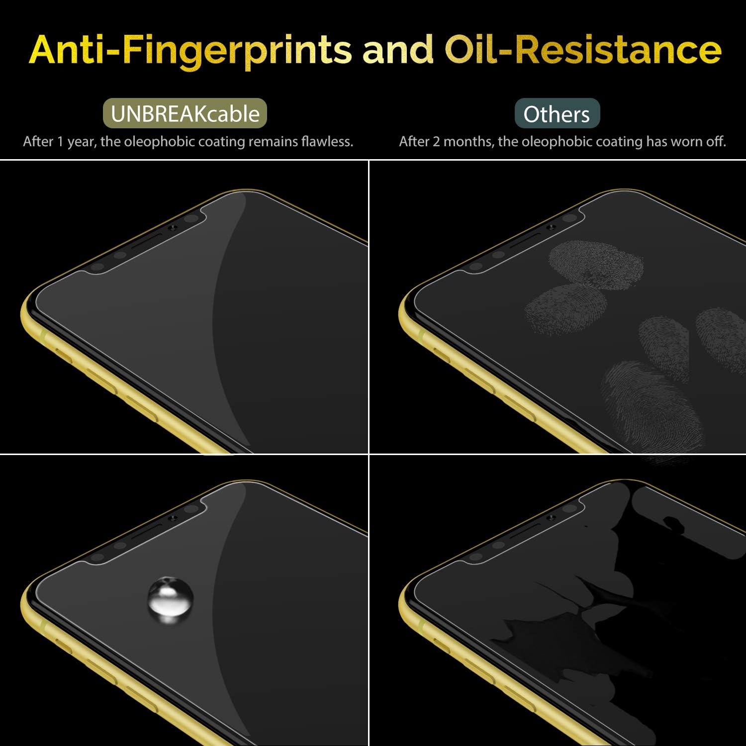 UNBREAKcable Shatterproof Screen Protector for iPhone 11/ iPhone XR [3-Pack] [Easy Installation Frame] 9H Hardness][99.99% HD Clear] [Bubble Free] for Apple 6.1''