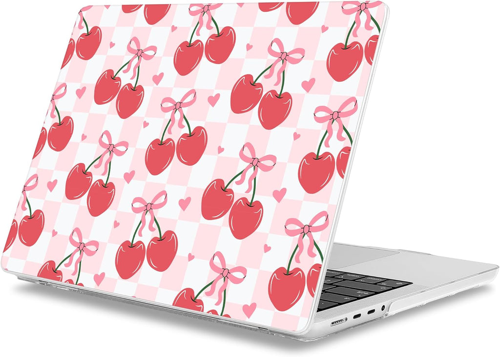 Mektron Case for 2025 MacBook Pro 16" M4 A3403 A3186 M3 A2991 M2 A2780 M1 A2485 (2021/2023/2024) Pro/Max with Touch ID, Hard Shell Plastic Laptop Cover Keyboard Cover, Cherries Bows C353