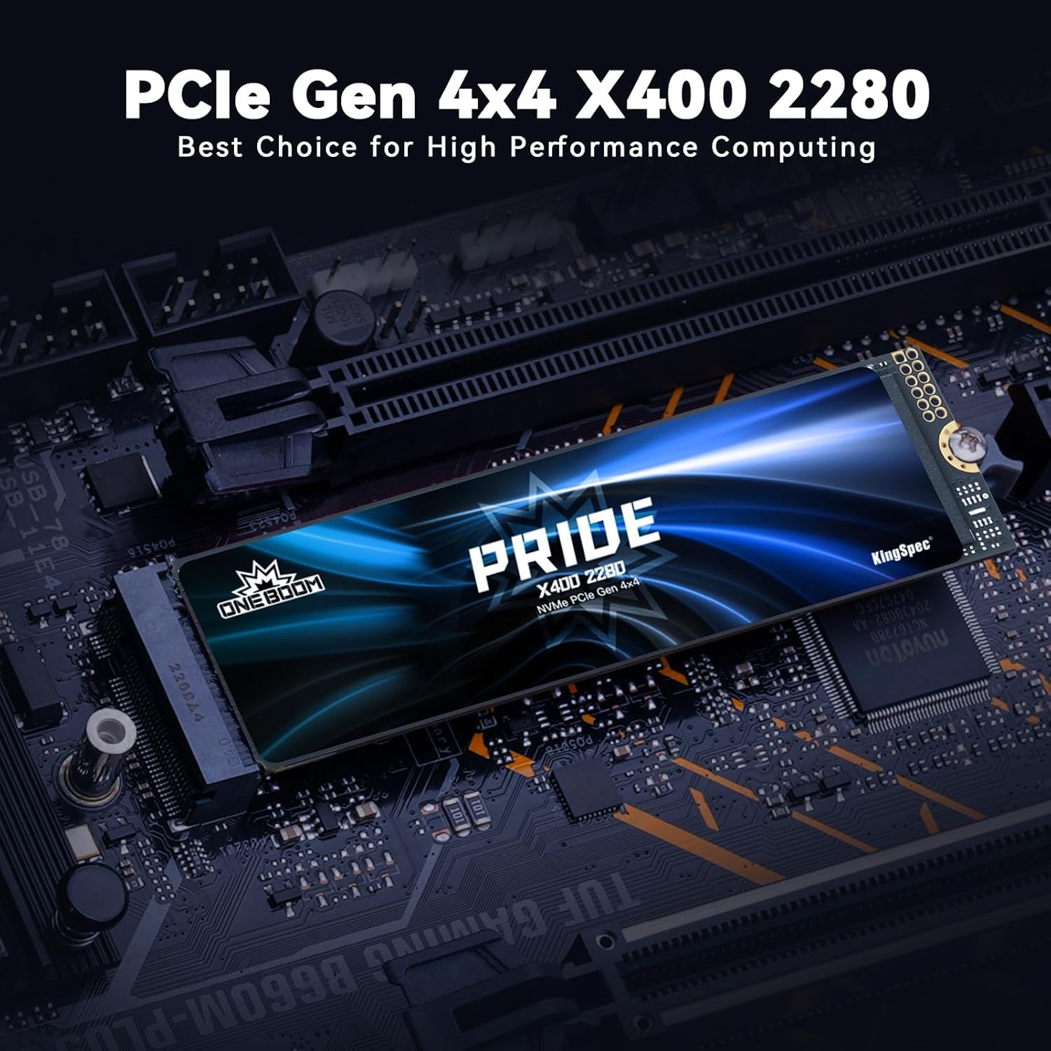 KingSpec OneBoom X400 1TB M.2 SSD Gen4 7300MB/s, TLC 3D NAND Internal NVMe SSD for Gaming & 4K Editing, Compatible with PC / PS5 / Laptop
