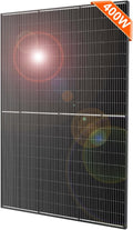 DOKIO 400W Monocrystalline Solar Panel 12/24V, 3 m MC4 Cable for Yard/Garden - Shed/Patio/Greenhouse Power, Off-Grid Battery Charging, 12V Parallel Wiring Recommended, Easy to Route