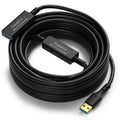 USB 3.0 Active Extension Cable 35 Feet, Long USB Type-A Male to Female Extender Cord, Built-in 2 Signal Booster Smart Chips, 5Gbps Transfer, for Printer, Xbox, Webcam, VR, Hard Drive, USB Hub and More